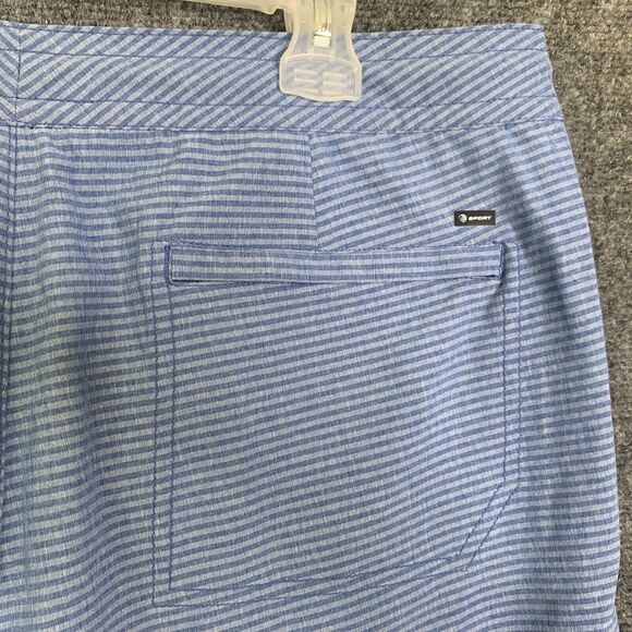 MPG Sport Shorts Men 36 NWT Hybrid Short For Land & Sea Blue Stripe Light Weight - Picture 6 of 14